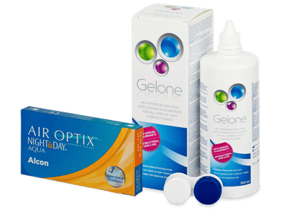 Air Optix Night and Day Aqua (6 φακοί) + Υγρό Gelone 360 ml - Πακέτο προσφοράς
