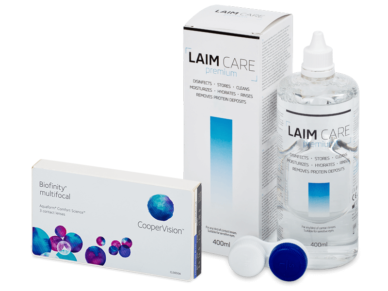 Biofinity Multifocal (3 φακοί) + Υγρό Laim-Care 400 ml - Πακέτο προσφοράς