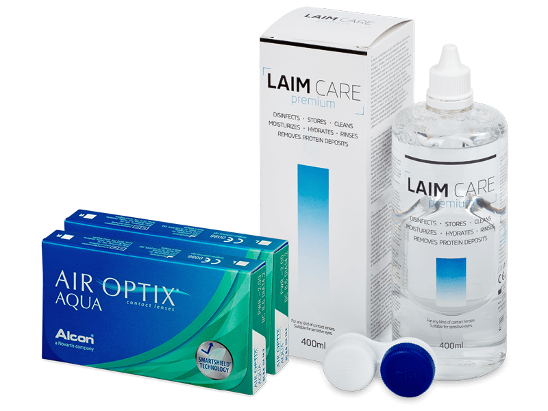 Air Optix Aqua (2x3 φακοί) + Υγρό Laim-Care 400ml - Πακέτο προσφοράς