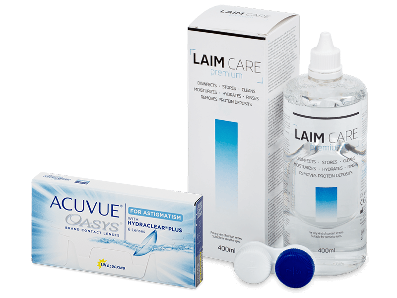 Acuvue Oasys for Astigmatism (6 φακοί) + Υγρό Laim-Care 400ml - Πακέτο προσφοράς