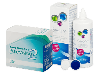 PureVision 2 (6 φακοί) + Υγρό Gelone 360 ml - Πακέτο προσφοράς