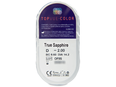 TopVue Color - True Sapphire - Διοπτρικοί (2 φακοί) - Προεπισκόπηση πακέτου φυσαλίδας