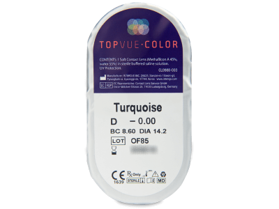TopVue Color - Turquoise - Μη διοπτρικοί (2 φακοί) - Προεπισκόπηση πακέτου φυσαλίδας
