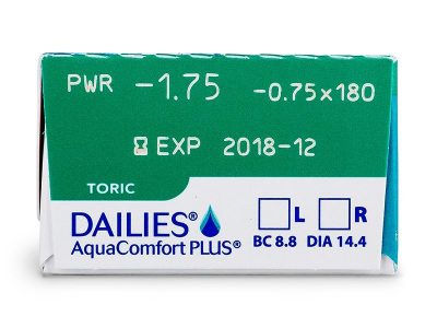 Dailies AquaComfort Plus Toric (30 φακοί) - Προεπισκόπηση Χαρακτηριστικών