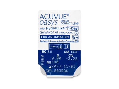 Acuvue Oasys 1-Day with HydraLuxe for Astigmatism (30 φακοί) - Προεπισκόπηση πακέτου φυσαλίδας