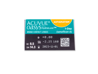 Acuvue Oasys 1-Day with HydraLuxe for Astigmatism (30 φακοί) - Προεπισκόπηση Χαρακτηριστικών