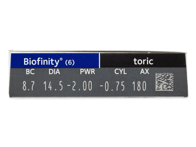 Biofinity Toric (6 φακοί) - Προεπισκόπηση Χαρακτηριστικών