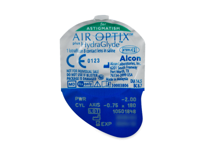 Air Optix plus HydraGlyde for Astigmatism (3 φακοί) - Προεπισκόπηση πακέτου φυσαλίδας