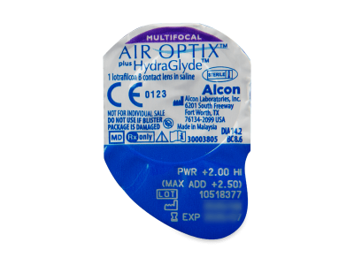 Air Optix plus HydraGlyde Multifocal (6 φακοί) - Προεπισκόπηση πακέτου φυσαλίδας