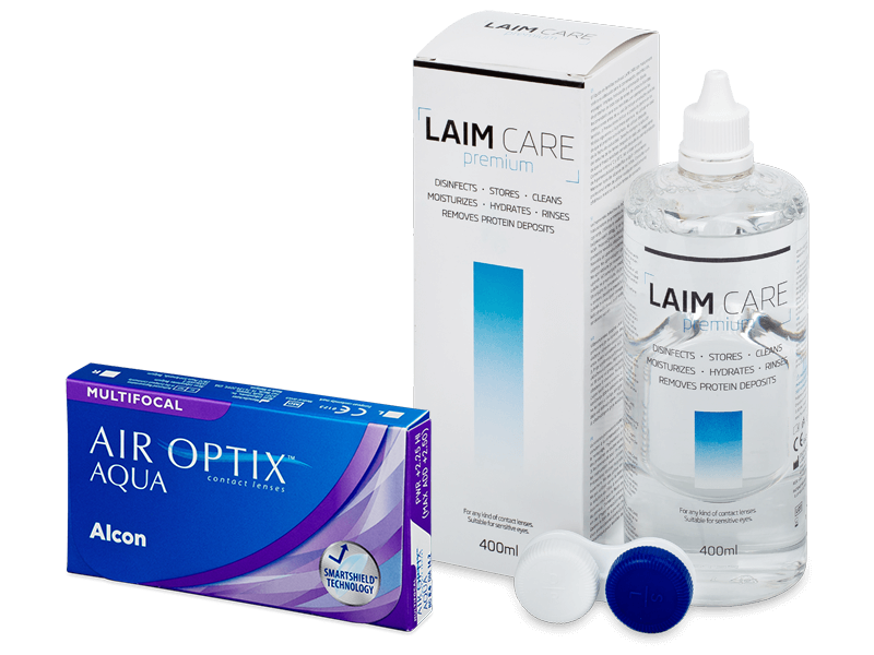 Air Optix Aqua Multifocal (6 φακοί) + Υγρό Laim-Care 400 ml - Πακέτο προσφοράς