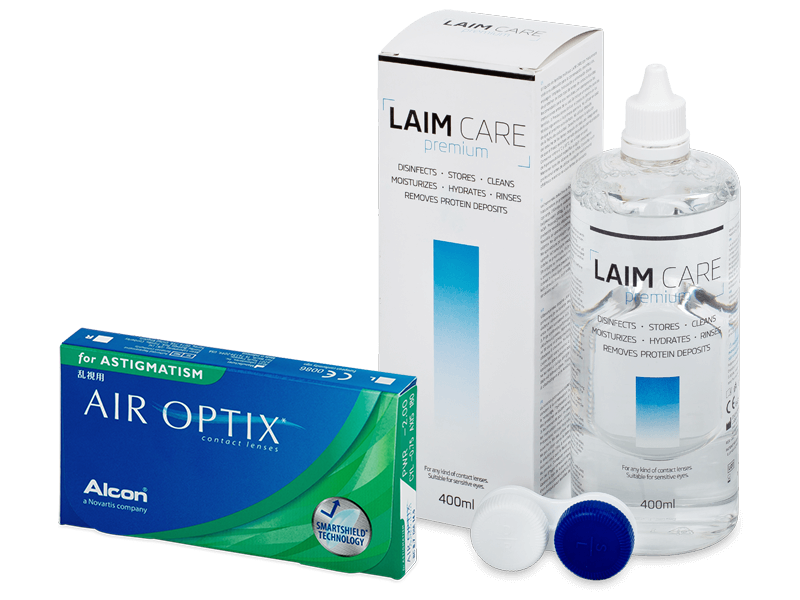 Air Optix for Astigmatism (6 φακοί) + Υγρό Laim-Care 400 ml - Πακέτο προσφοράς
