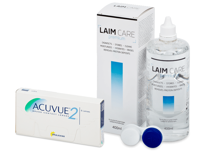 Acuvue 2 (6 φακοί) + Υγρό Laim-Care 400 ml - Πακέτο προσφοράς