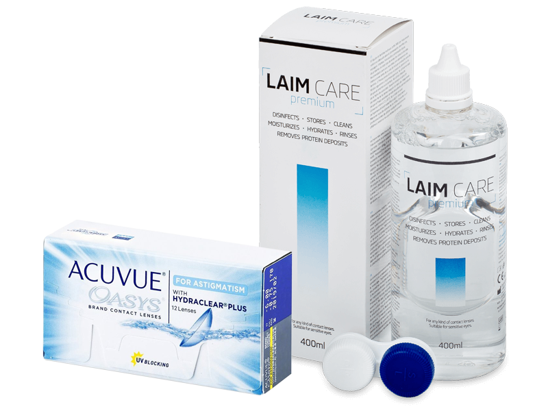 Acuvue Oasys for Astigmatism (12 φακοί) + Υγρό Laim-Care 400 ml - Πακέτο προσφοράς