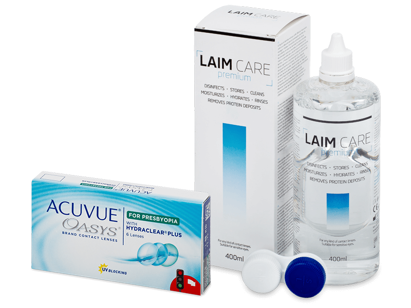 Acuvue Oasys for Presbyopia (6 φακοί) + Υγρό Laim-Care 400 ml - Πακέτο προσφοράς