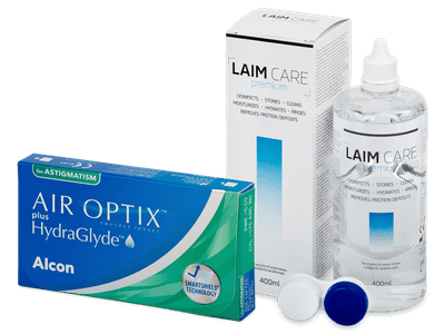 Air Optix plus HydraGlyde for Astigmatism (6 φακοί) + Υγρό Laim Care 400 ml
