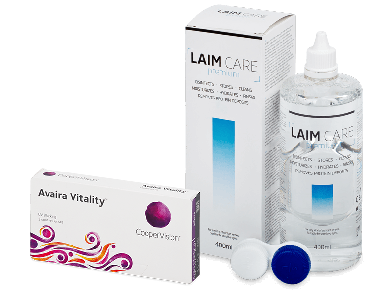 Avaira Vitality (3 φακοί) + Υγρό Laim-Care 400 ml - Πακέτο προσφοράς