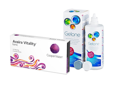 Avaira Vitality Toric (6 φακοί) + Υγρό Gelone 360 ml