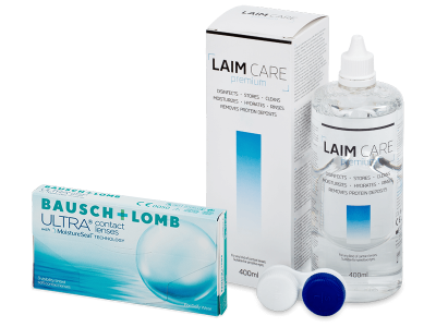 Bausch + Lomb ULTRA (3 φακοί) + Υγρό Laim-Care 400 ml