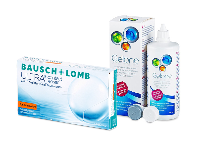 Bausch + Lomb ULTRA for Astigmatism (6 φακοί) + Υγρό Gelone 360 ml