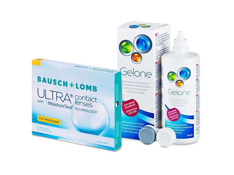 Bausch + Lomb ULTRA for Presbyopia (3 φακοί) + Υγρό Gelone 360 ml