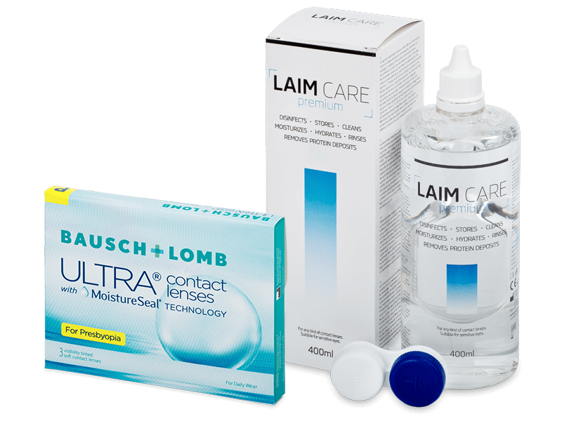 Bausch + Lomb ULTRA for Presbyopia (3 φακοί) + Υγρό Laim-Care 400 ml - Πακέτο προσφοράς
