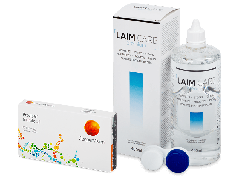 Proclear Multifocal (3 φακοί) + Υγρό Laim-Care 400 ml - Πακέτο προσφοράς
