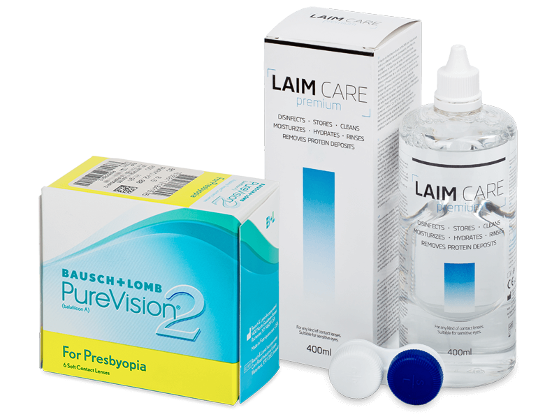 PureVision 2 for Presbyopia (6 φακοί) + Υγρό Laim-Care 400 ml - Πακέτο προσφοράς