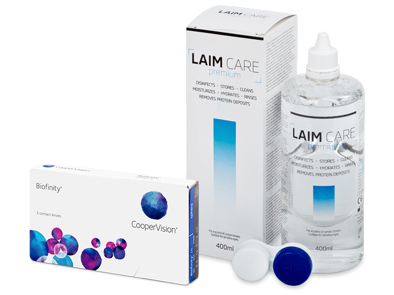 Biofinity (3 φακοί) + Υγρό Laim-Care 400 ml - Πακέτο προσφοράς