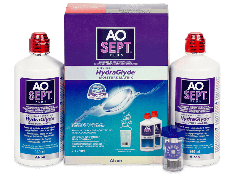 Υγρό AO SEPT PLUS HydraGlyde 2 x 360 ml - Oικονομικό διάλυμα δύο πακέτων