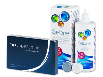 TopVue Premium (6 φακοί) + υγρό Gelone 360 ml