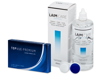 TopVue Premium (6 φακοί) + υγρό Laim-Care 400 ml
