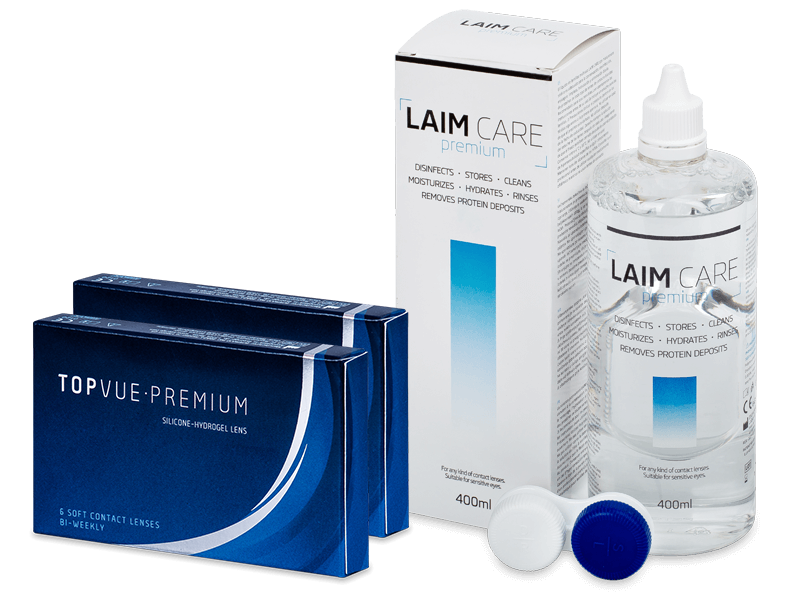 TopVue Premium (12 φακοί) + Υγρό Laim-Care 400 ml - Πακέτο προσφοράς