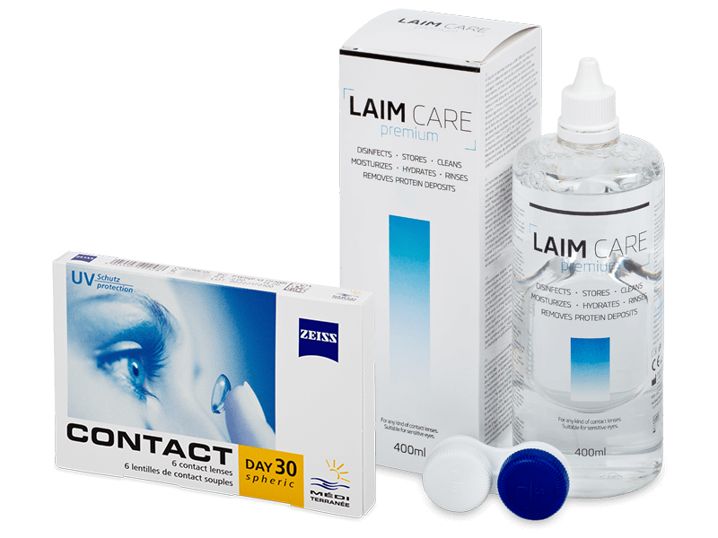 Carl Zeiss Contact Day 30 Spheric (6 φακοί) + Laim-Care Solution 400 ml - Πακέτο προσφοράς
