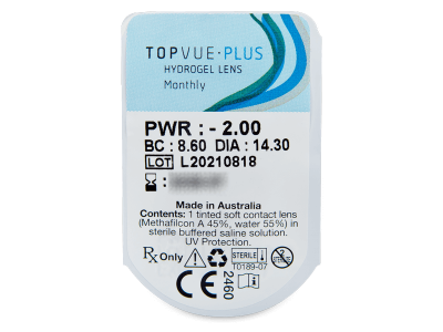 TopVue Monthly PLUS (6 φακοί) - Προεπισκόπηση πακέτου φυσαλίδας