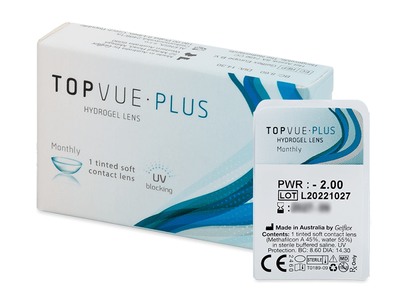 TopVue Monthly PLUS (1 φακός) - Μηνιαίοι φακοί επαφής