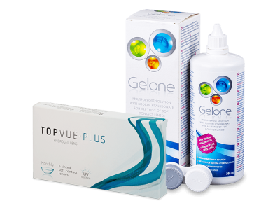 TopVue Monthly PLUS (6 φακοί) + Gelone Solution 360 ml - Πακέτο προσφοράς