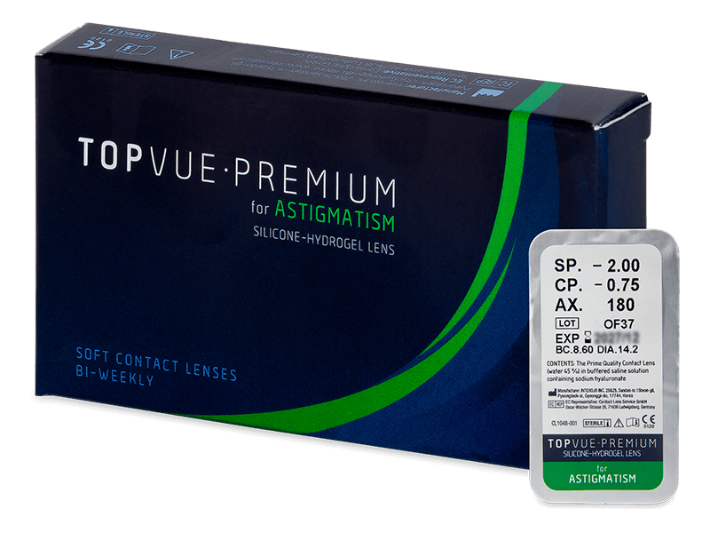 TopVue Premium for Astigmatism (1 δοκιμαστικός φακός) - Αστιγματικός φακός επαφής