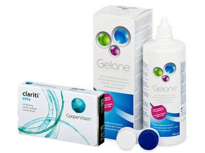 Clariti Elite (3 φακοί) + Υγρό Gelone 360 ml - Πακέτο προσφοράς