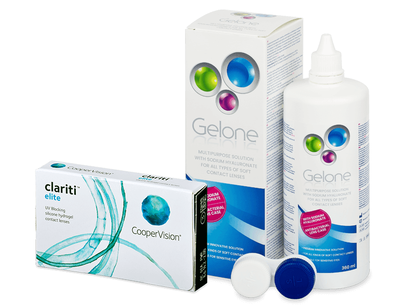 Clariti Elite (3 φακοί) + Υγρό Gelone 360 ml - Πακέτο προσφοράς