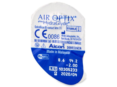 Air Optix plus HydraGlyde (6 φακοί) - Προεπισκόπηση πακέτου φυσαλίδας