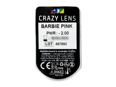 CRAZY LENS - Barbie Pink - Ημερήσιοι φακοί Διοπτρικοί (2 φακοί) - Προεπισκόπηση πακέτου φυσαλίδας
