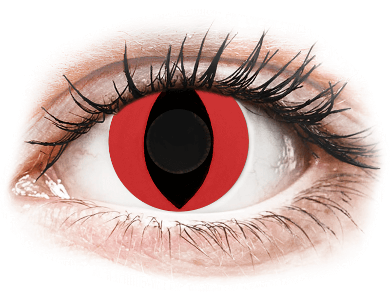 CRAZY LENS - Cat Eye Red - Ημερήσιοι φακοί Μη διοπτρικοί (2 φακοί) - Έγχρωμοι φακοί επαφής