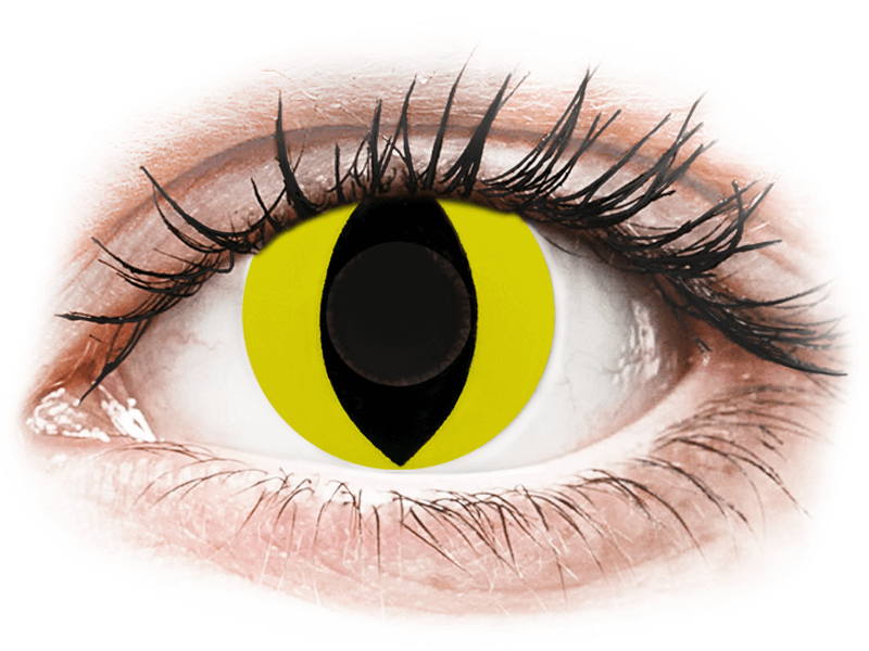 CRAZY LENS - Cat Eye Yellow - Ημερήσιοι φακοί Μη διοπτρικοί (2 φακοί) - Έγχρωμοι φακοί επαφής