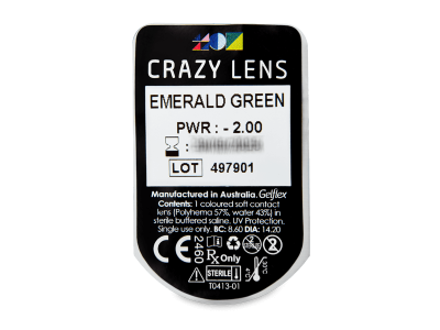 CRAZY LENS - Emerald Green - Ημερήσιοι φακοί Διοπτρικοί (2 φακοί) - Προεπισκόπηση πακέτου φυσαλίδας