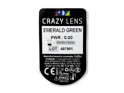 CRAZY LENS - Emerald Green - Ημερήσιοι φακοί Μη διοπτρικοί (2 φακοί) - Προεπισκόπηση πακέτου φυσαλίδας