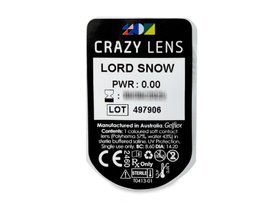 CRAZY LENS - Lord Snow - Ημερήσιοι φακοί Μη διοπτρικοί (2 φακοί) - Προεπισκόπηση πακέτου φυσαλίδας