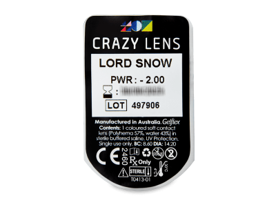 CRAZY LENS - Lord Snow - Ημερήσιοι φακοί Διοπτρικοί (2 φακοί) - Προεπισκόπηση πακέτου φυσαλίδας