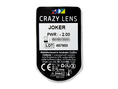 CRAZY LENS - Joker - Ημερήσιοι φακοί Διοπτρικοί (2 φακοί) - Προεπισκόπηση πακέτου φυσαλίδας