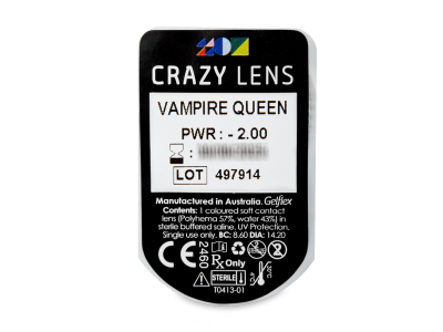 CRAZY LENS - Vampire Queen - Ημερήσιοι φακοί Διοπτρικοί (2 φακοί) - Προεπισκόπηση πακέτου φυσαλίδας