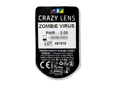 CRAZY LENS - Zombie Virus - Ημερήσιοι φακοί Διοπτρικοί (2 φακοί) - Προεπισκόπηση πακέτου φυσαλίδας
